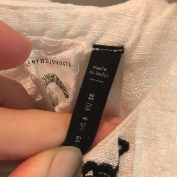 Anthropologie linen embroidered tank - Picture 8 of 14